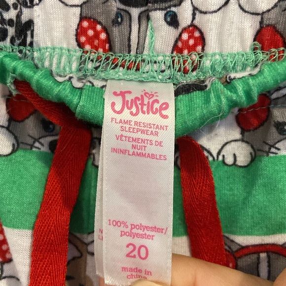 EUC! Girls size 20, Justice Christmas sleepwear pajama set with puppies, dogs! - Picture 6 of 6